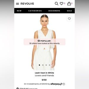 [revolve; lovers + friends] vest in white